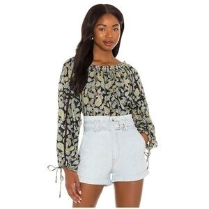 Free People Intimately Sundown Green Blue Classic Combo Paisley Bodysuit Size XL